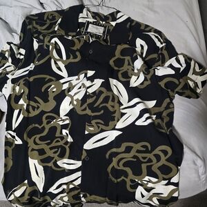 Denim & Flower button up